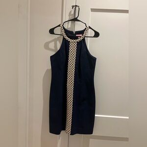 Lily Pulitzer Sasha Shift Dress, Navy & Gold
